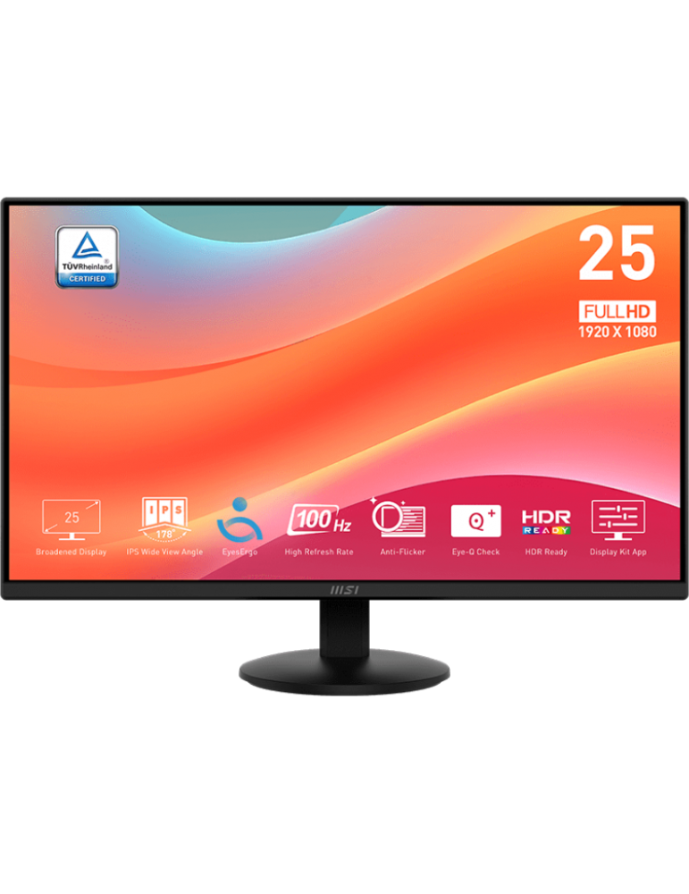 Écran 25" Full HD MSI PRO MP252L DisplayPort HDMI 9S6-3PD7CT-012