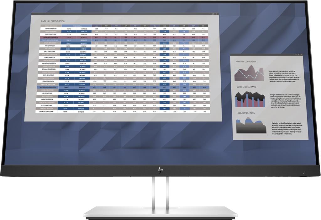 HP E27 G4 68,6 cm (27") 1920 x 1080 pixels Full HD Noir, Argent