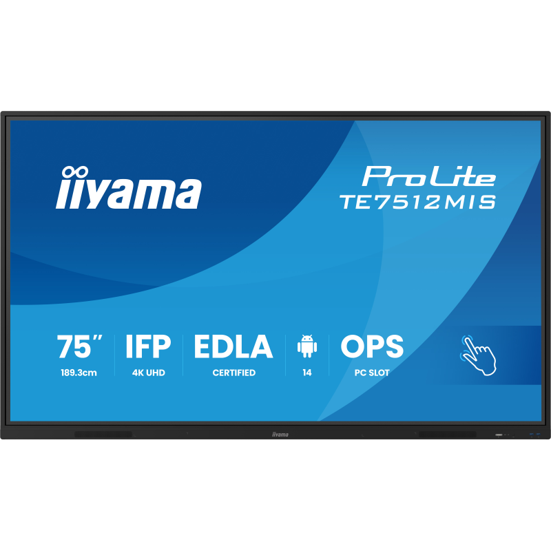 PROLITE Ecran Interactif Tactile 75 POUCES 4K UHD Certifiés Google EDLA TE7512MIS-B4AG
