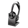 Micro-Casque Poly Voyager Focus 2 USB-C-C + Adaptateur USB-C/A +Base de Chargement