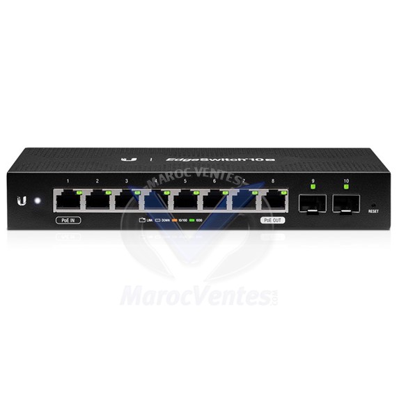 Switch EdgeMAX EdgeSwitch 8x RJ45 1000Mb/s 2x SFP 1x PoE ES-10X-EU